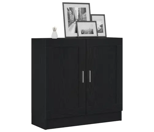 Melno Ozolu Grāmatu Skapis - 82.5X30.5X80 Cm - Inženierijas Koks Vidaxl