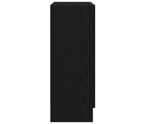 Melno Ozolu Grāmatu Skapis - 82.5X30.5X80 Cm - Inženierijas Koks Vidaxl