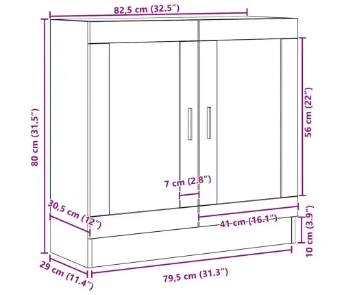 Melno Ozolu Grāmatu Skapis - 82.5X30.5X80 Cm - Inženierijas Koks Vidaxl