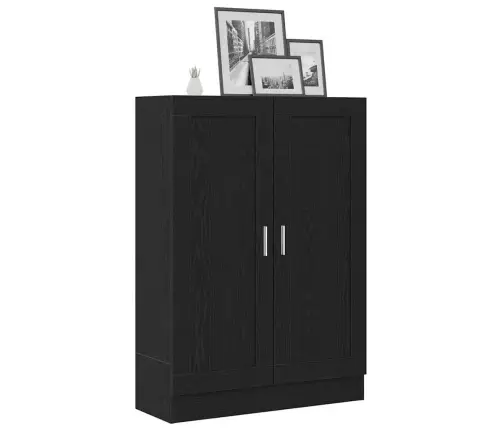 Melno Ozolu Grāmatu Skapis 82.5 X 30.5 X 115 Cm Inženierijas Koks Vidaxl