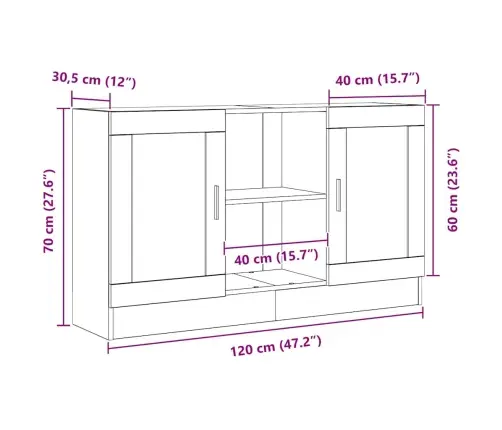 Kabalas Juoda 120 X 30.5 X 70 Cm Apdirbta Mediena