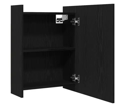 Melna Ozola Vannasistabas Spoguļa Skapis 62,5X20,5X64Cm Vidaxl