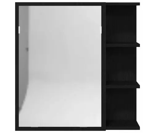 Melna Ozola Vannasistabas Spoguļa Skapis 62,5X20,5X64Cm Vidaxl