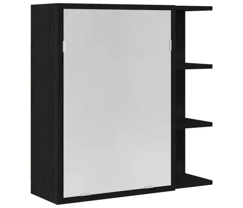 Melna Ozola Vannasistabas Spoguļa Skapis 62,5X20,5X64Cm Vidaxl