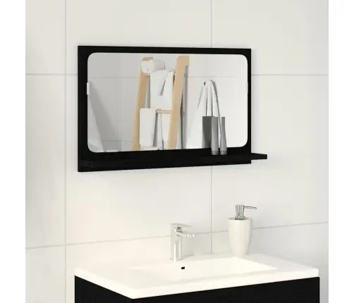 Veidrodis Lentyna Su Lentyna Juodas Ąžuolas 60 X 10,5 X 37 Cm