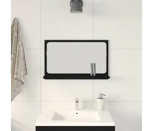 Veidrodis Lentyna Su Lentyna Juodas Ąžuolas 60 X 10,5 X 37 Cm