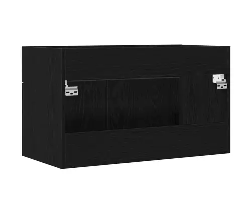 Praustuvo Spintelė Su Durimis Juodas Ąžuolas 38,5 X 100 X 46 Cm