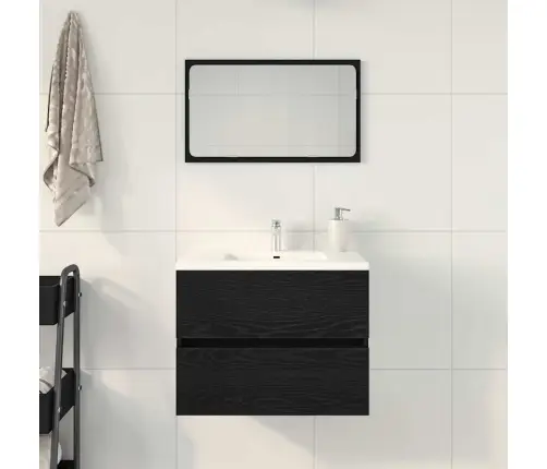 Izlietnes Skapītis Melns Ozols 60X38,5X45 Cm Inženierijas Koks Vidaxl