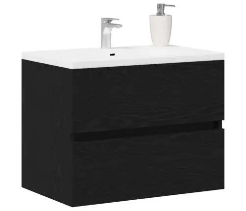 Izlietnes Skapītis Melns Ozols 60X38,5X45 Cm Inženierijas Koks Vidaxl