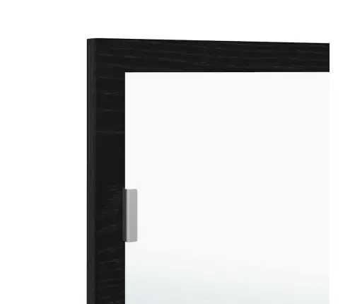 Led Vannitoa Peegel Peegliga Must Tamm 100 X 8,5 X 37 Cm Klaas