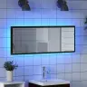 Led Vannitoa Peegel Peegliga Must Tamm 100 X 8,5 X 37 Cm Klaas