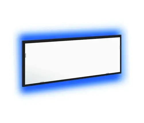 Led Vannitoa Peegel Peegliga Must Tamm 100 X 8,5 X 37 Cm Klaas