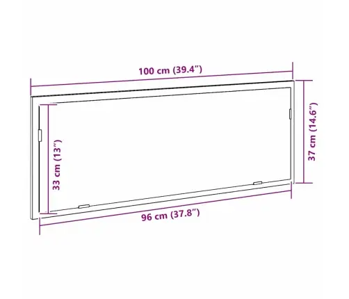 Led Vannitoa Peegel Peegliga Must Tamm 100 X 8,5 X 37 Cm Klaas