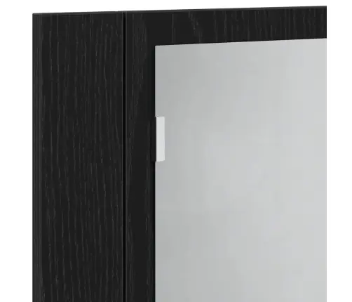 Led Spoguļu Skapītis Vannai Melnajā Ozolā 60X12X45 Cm No Inženierijas Koka Vidaxl