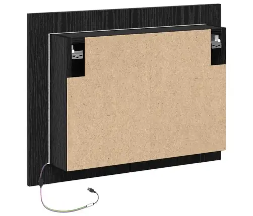 Led Spoguļu Skapītis Vannai Melnajā Ozolā 60X12X45 Cm No Inženierijas Koka Vidaxl