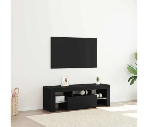 Telerikapp Led -Ribatuledega Must 120 X 35 X 40 Cm Tehispuit