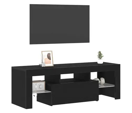 Telerikapp Led -Ribatuledega Must 120 X 35 X 40 Cm Tehispuit