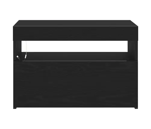 Tv Skapji Ar Led Gaismām 2 Gabali Melna Ozola 60X35X40 Cm Inženierijas Koks Vidaxl