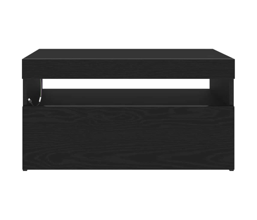 Tv Galds Ar Led Gaismām, Melnā Ozola Krāsā, Izmēri 75X35X40 Cm, Ražots No Inženierijas Koka Vidaxl
