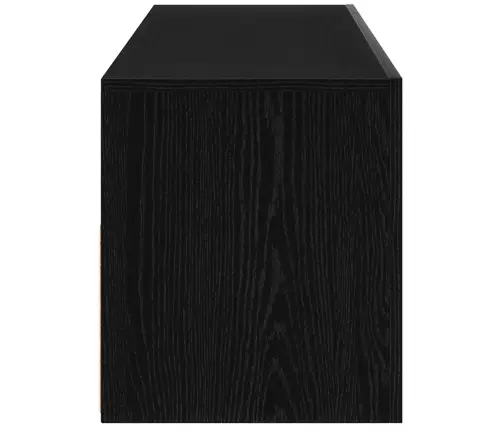 Tv Skapītis Ar Led Melna Ozola 90X35X40 Cm Inženierijas Koks Vidaxl