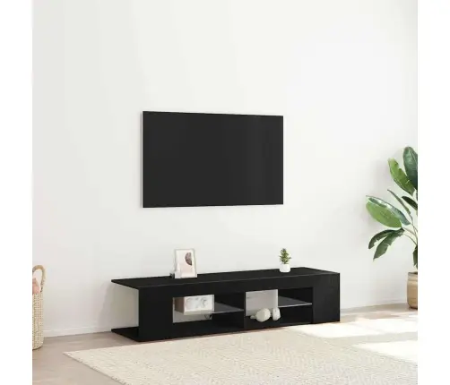 Tv Skapītis Ar Led Gaismu, Melns Ozols 135X39X30Cm, Inženierijas Koks Vidaxl Tv Skapītis Ar Led Gaismu, Melns Ozols 135X39X30Cm, Inženierijas Koks Vidaxl