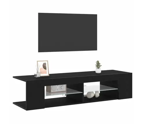 Tv Skapītis Ar Led Gaismu, Melns Ozols 135X39X30Cm, Inženierijas Koks Vidaxl Tv Skapītis Ar Led Gaismu, Melns Ozols 135X39X30Cm, Inženierijas Koks Vidaxl
