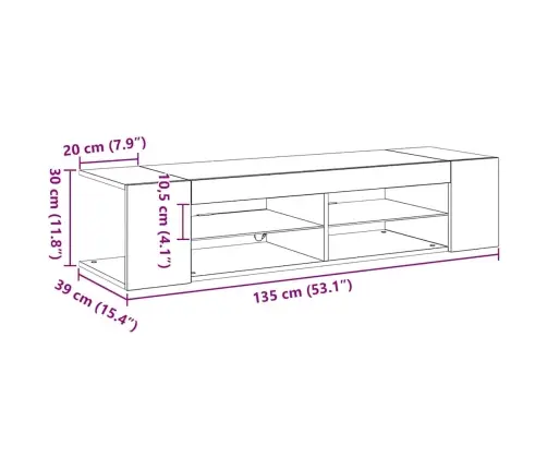 Tv Skapītis Ar Led Gaismu, Melns Ozols 135X39X30Cm, Inženierijas Koks Vidaxl Tv Skapītis Ar Led Gaismu, Melns Ozols 135X39X30Cm, Inženierijas Koks Vidaxl