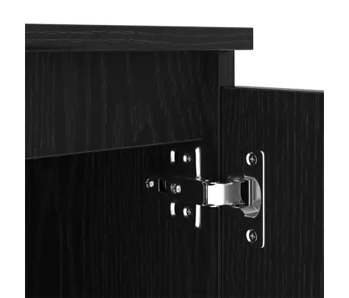 Tv Skapītis Ar Led Gaismu Melnā Ozolkoka 140X40X35,5 Cm Inženierijas Koks Vidaxl