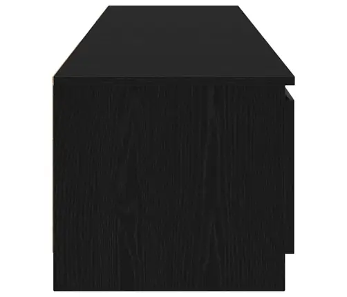 Tv Skapītis Ar Led Gaismu Melnā Ozolkoka 140X40X35,5 Cm Inženierijas Koks Vidaxl