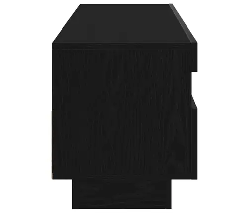 Tv Galds Ar Led Gaismām Melnā Ozola Krāsā 100X35X40 Cm Inženierijas Kokā Vidaxl