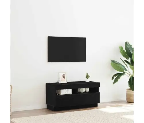 Tv Galds Ar Led Gaismām, Melns Ozols, 80X35X40 Cm, Inženierijas Koks Vidaxl Tv Galds Ar Led Gaismām, Melns Ozols, 80X35X40 Cm, Inženierijas Koks Vidaxl