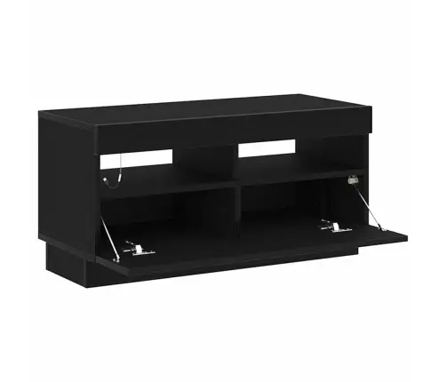 Tv Galds Ar Led Gaismām, Melns Ozols, 80X35X40 Cm, Inženierijas Koks Vidaxl Tv Galds Ar Led Gaismām, Melns Ozols, 80X35X40 Cm, Inženierijas Koks Vidaxl