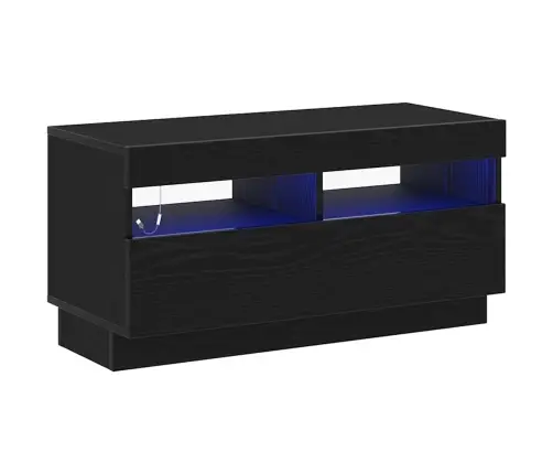 Tv Galds Ar Led Gaismām, Melns Ozols, 80X35X40 Cm, Inženierijas Koks Vidaxl Tv Galds Ar Led Gaismām, Melns Ozols, 80X35X40 Cm, Inženierijas Koks Vidaxl