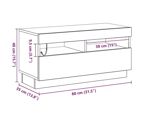 Tv Galds Ar Led Gaismām, Melns Ozols, 80X35X40 Cm, Inženierijas Koks Vidaxl Tv Galds Ar Led Gaismām, Melns Ozols, 80X35X40 Cm, Inženierijas Koks Vidaxl
