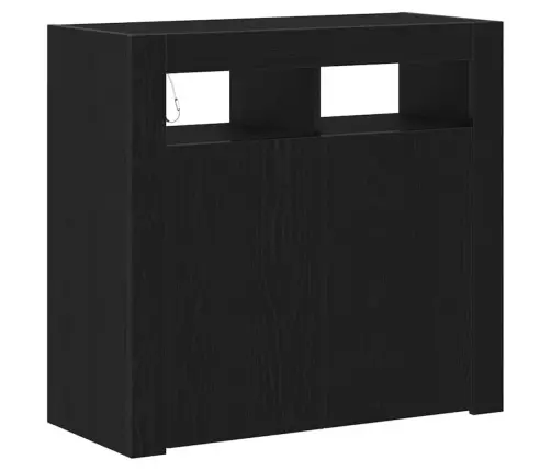 Kõide Led -Ribatuledega Must 80 X 35 X 75 Cm Tehispuit Kõide Led -Ribatuledega Must 80 X 35 X 75 Cm Tehispuit
