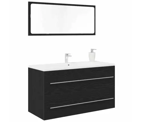 Valamu Kapp Sahtliga Must Tamm 90 X 45 X 1.5 Cm Tehispuit