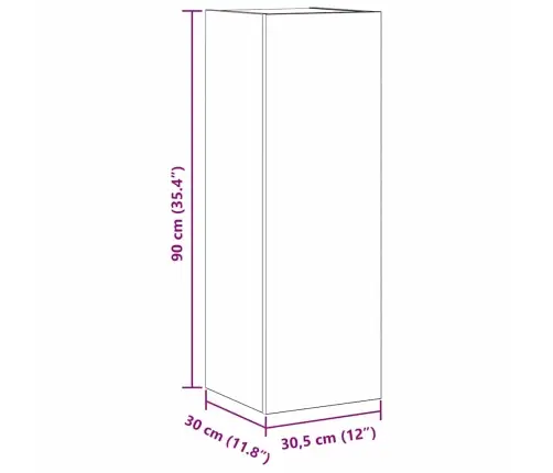 Sienas Tv Galds Melnā Ozolā - 30.5 X 30 X 90 Cm, Izgatavots No Inženierijas Koka. Vidaxl