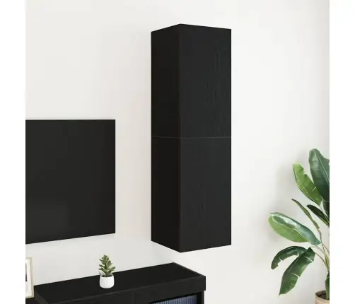 Tv Kabinets Melnā Ozola Krāsā, Izmēri 30.5 X 30 X 110 Cm, Izgatavots No Inženierijas Koka Vidaxl