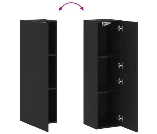 Tv Kabinets Melnā Ozola Krāsā, Izmēri 30.5 X 30 X 110 Cm, Izgatavots No Inženierijas Koka Vidaxl