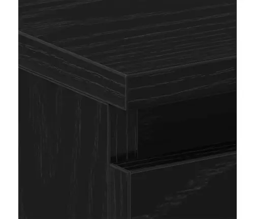 Melna Ozola Naktsgaldiņš 40X30X39 Cm No Inženierijas Koka Vidaxl