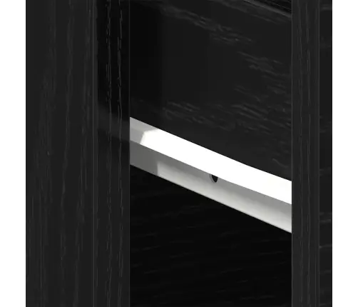 Melna Ozola Naktsgaldiņš 40X30X39 Cm No Inženierijas Koka Vidaxl