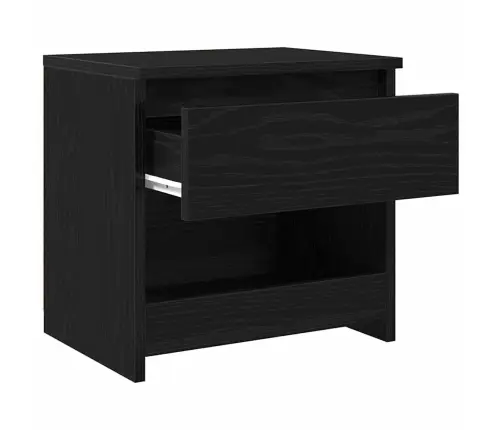 Melna Ozola Naktsgaldiņš 40X30X39 Cm No Inženierijas Koka Vidaxl