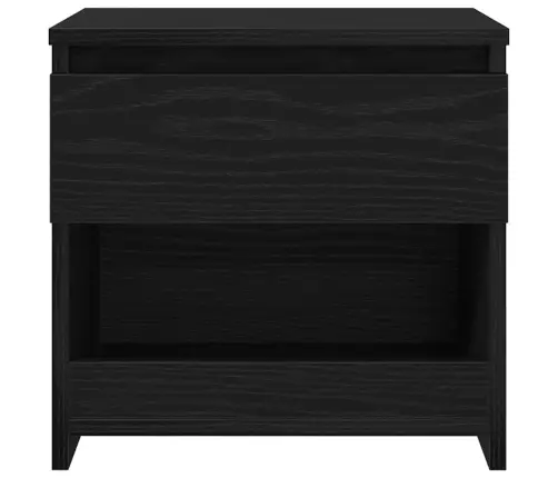 Melna Ozola Naktsgaldiņš 40X30X39 Cm No Inženierijas Koka Vidaxl
