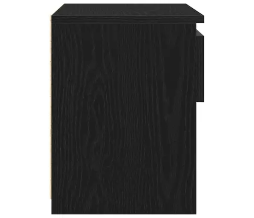 Melna Ozola Naktsgaldiņš 40X30X39 Cm No Inženierijas Koka Vidaxl
