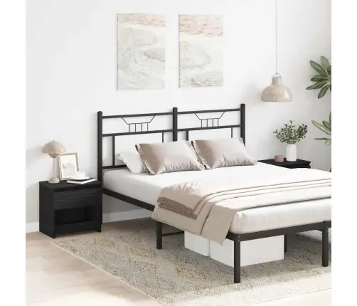 Šalia Lovos Spintelė 2 Pcs Juodas Ąžuolas 40 X 30 X 39 Cm