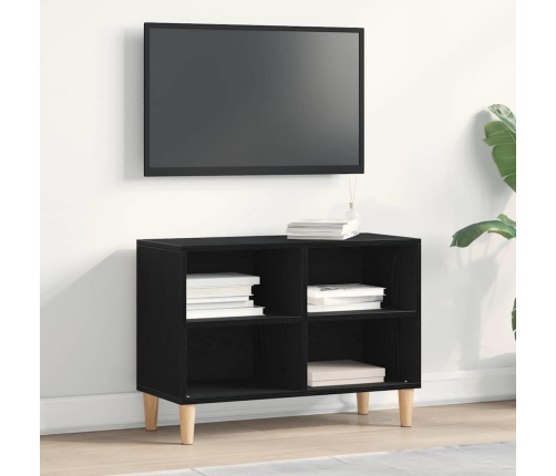 Melnā Ozola Televizora Skapītis - 69.5X30X50 Cm, Izgatavots No Inženierijas Koka Vidaxl