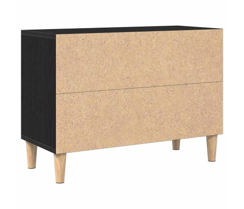 Melnā Ozola Televizora Skapītis - 69.5X30X50 Cm, Izgatavots No Inženierijas Koka Vidaxl