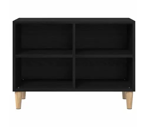 Melnā Ozola Televizora Skapītis - 69.5X30X50 Cm, Izgatavots No Inženierijas Koka Vidaxl