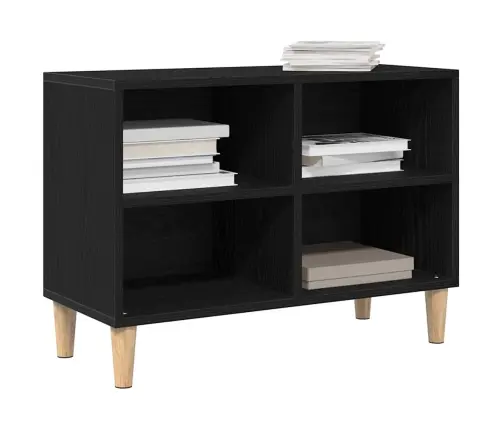 Melnā Ozola Televizora Skapītis - 69.5X30X50 Cm, Izgatavots No Inženierijas Koka Vidaxl