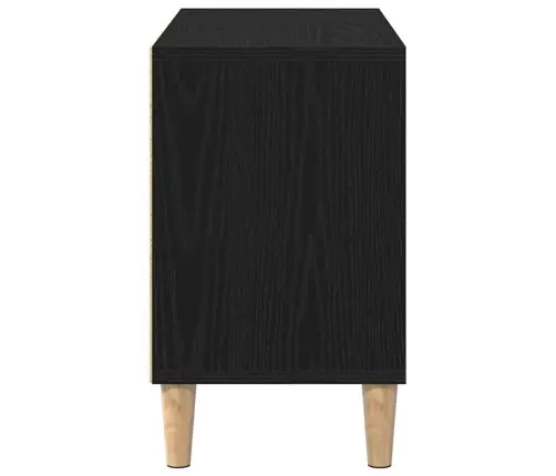 Melnā Ozola Televizora Skapītis - 69.5X30X50 Cm, Izgatavots No Inženierijas Koka Vidaxl